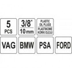Σετ κλειδιού για πλαστικές τάπες λαδιού  YATO YT-05980