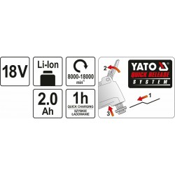 Yato YT-82818 Παλινδρομικό Πολυεργαλείο 18V με Ρύθμιση Ταχύτητας