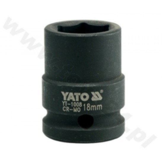 YATO YT-1008 Καρυδάκι αέρος Μήκος: 39mm, Άνοιγμα κλειδιού: 18, Διαστάσεις τετράγωνης κεφαλής: 12,5 (1/2")mm (ίντσες)