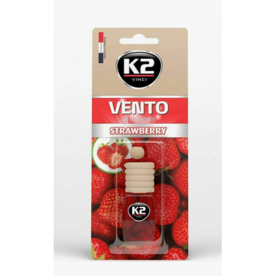 K2 Κρεμαστό Αρωματικό Υγρό Αυτοκινήτου Vento Strawberry 8ml