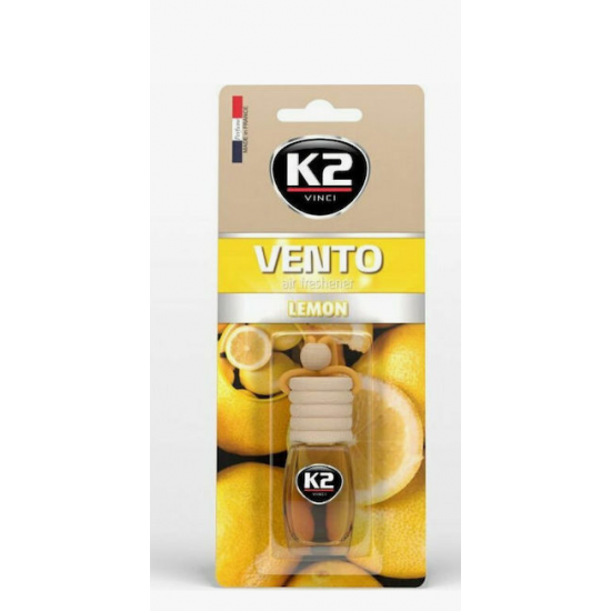K2 Κρεμαστό Αρωματικό Υγρό Αυτοκινήτου Vento Lemon 8ml