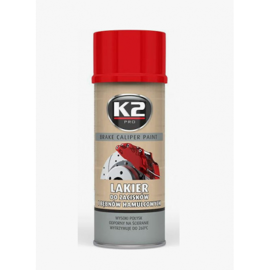 K2 Brake Caliper Paint Σπρέι Βαφής για Φρένα Αυτοκινήτου Κόκκινο 400ml