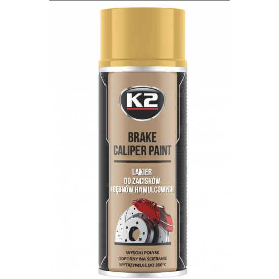 K2 Brake Caliper Paint Σπρέι Βαφής για Φρένα Αυτοκινήτου Χρυσό 400ml