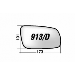 ΚΡΥΣΤΑΛΛΟ ΚΑΘΡΕΠΤΗ SKODA OCTAVIA 1U '97-'05/ SUPERB '01-'06/ VW SHARAN '99-'03/ SEAT ALHAMBRA '00-'04/ LEON '99-'02 (ΘΕΡΜΑΙΝΟΜΕΝΟ, ΜΕ ΒΑΣΗ, ΧΡΩΜΙΟ) ΔΕΞΙ