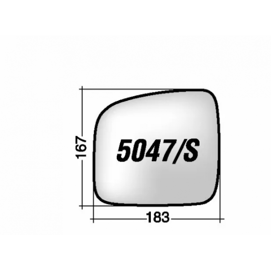 ΚΡΥΣΤΑΛΛΟ ΚΑΘΡΕΠΤΗ VW TRANSPORTER T5 '03-'08/ CADDY '04-'15 (ΑΣΦΑΙΡΙΚΟ, ΘΕΡΜΑΙΝΟΜΕΝΟ, ΜΕ ΒΑΣΗ, ΧΡΩΜΙΟ) ΑΡΙΣΤΕΡΟ