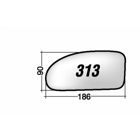 ΚΡΥΣΤΑΛΛΟ ΚΑΘΡΕΠΤΗ FORD FOCUS '98-'04 (ΜΕ ΒΑΣΗ, ΧΡΩΜΙΟ) ΔΕΞΙ ΠΑΡ/ΜΗ ΒΑΣΗ