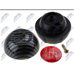  ΠΟΜΟΛΟ ΤΑΧΥΤΗΤΩΝ FIAT 500 ABARTH 2007-/BLACK CARBON FIBER TEXTURE-RED CAP-6 
