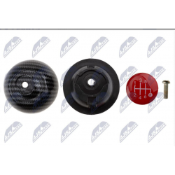  ΠΟΜΟΛΟ ΤΑΧΥΤΗΤΩΝ FIAT 500 ABARTH 2007-/BLACK CARBON FIBER TEXTURE-RED CAP-6 