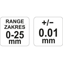 Yato Μικρόμετρο Μηχανικό 0-25mm ΥΤ-72300